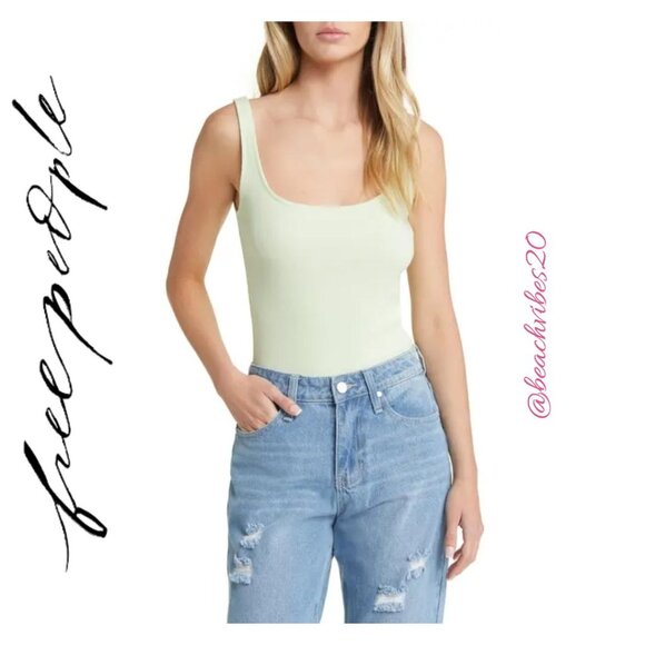 FP INTIMATELY Clean Lines Bodysuit Pale Aqua XS/S NWT FP-343 - Picture 1 of 14